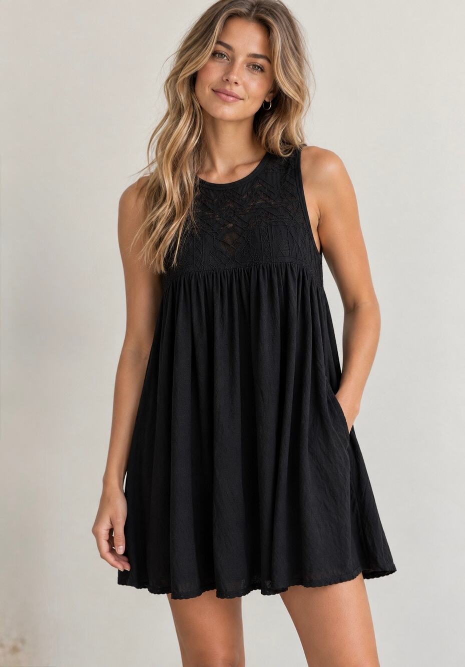 Wilfred Black Embroidered Sheer Bodice Sleeveless Mini Dress XXS